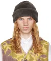 Paul Smith Gray Curly Shearling Beanie In 70