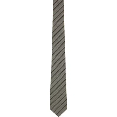 Paul Smith Gray Diagonal Stripe Tie In Multi