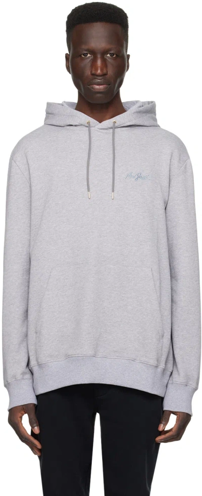 Paul Smith Gray Embroidered Hoodie In Grey