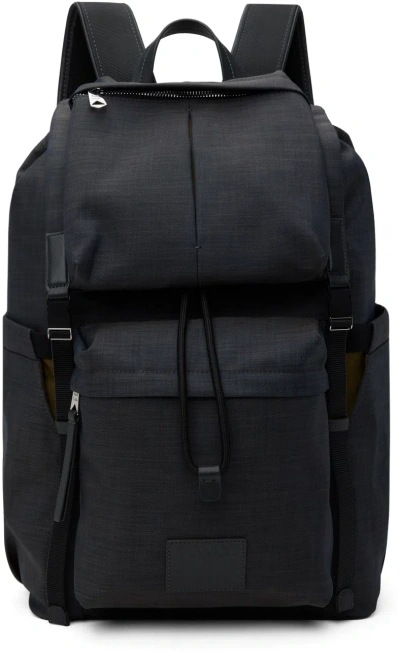 Paul Smith Gray Flap Backpack In Black
