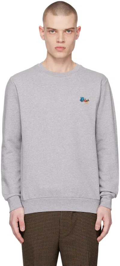 Paul Smith Gray Paint Splattter Sweatshirt In 72 Greys