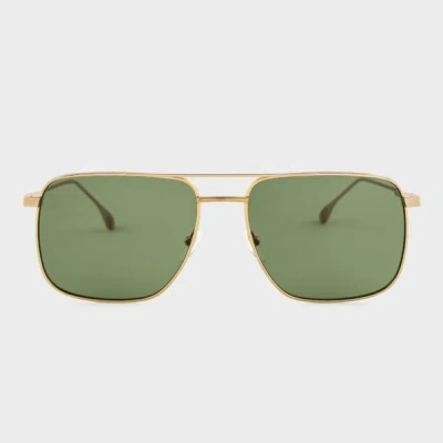 Paul Smith Green And Gold 'halsey' Sunglasses Metallics
