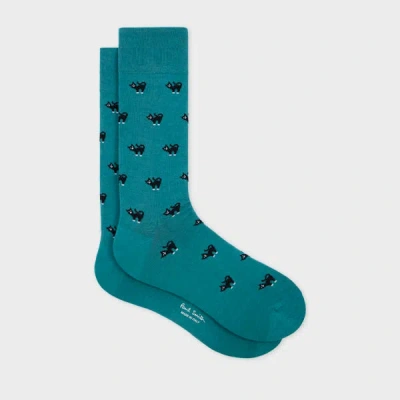 Paul Smith Green 'cat' Pattern Socks