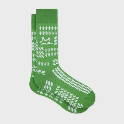Paul Smith Green Contrast 'bandana' Socks