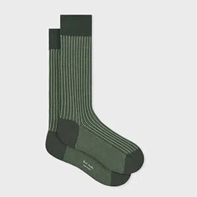 Paul Smith Green Cotton-blend Stripe Socks Brown