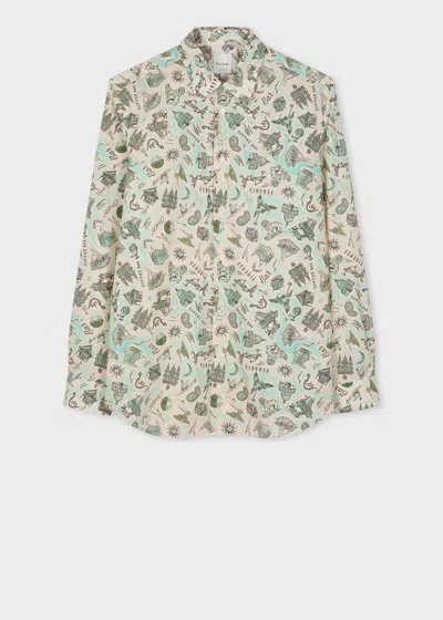 Paul Smith Green Cotton Long-sleeve 'souvenir' Shirt