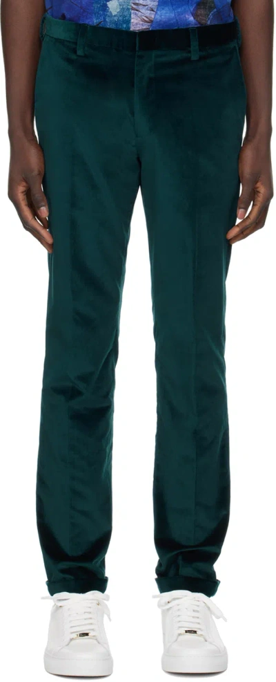 Paul Smith Green Creased Trousers In 37 Greens