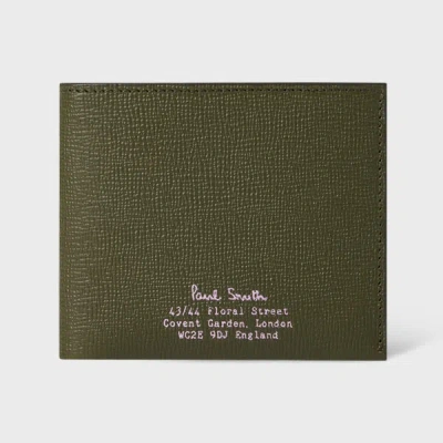 Paul Smith Green 'floral Street' Grained Leather Billfold Wallet