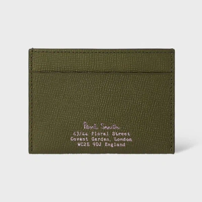 Paul Smith Green 'floral Street' Grained Leather Card Holder