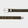 Paul Smith Green Houndstooth Pony Skin Belt In Green