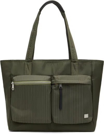 Paul Smith Green 'laser Stripe' Recycled-nylon Tote In 36 Green