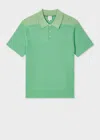 Paul Smith Green Organic Cotton Rib Knit Polo Shirt In Green