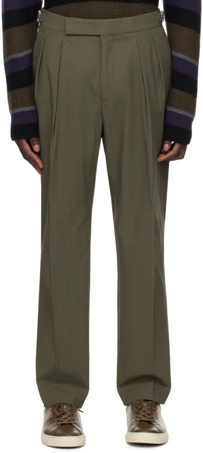Paul Smith Green Pleated Trousers In 35 Greens