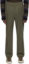 Paul Smith Green Pleated Trousers In Green
