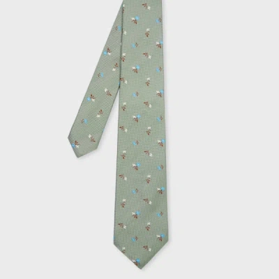 Paul Smith Green Silk Floral Tie