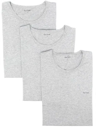 PAUL SMITH GREY 3 PACK COTTON T-SHIRT