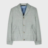 Paul Smith Grey And Green Check Wool Blouson Jacket In Grey