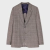 Paul Smith Grey Check Wool-silk Buggy-lined Blazer White In White