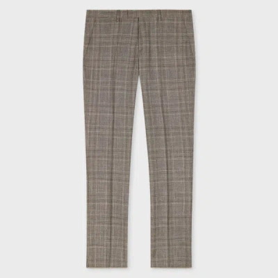 Paul Smith Grey Check Wool-silk Trousers White