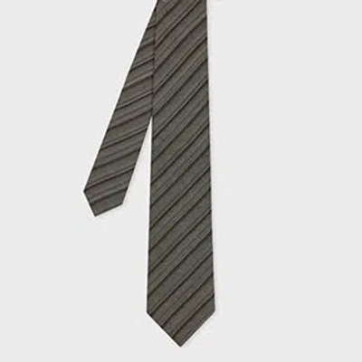 Paul Smith Grey Diagonal Stripe Tie In Gray