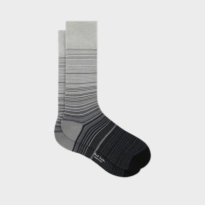 Paul Smith Grey Gradient Stripe Socks In Gray