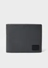 Paul Smith Grey Grained Leather Compact Billfold Wallet Blue In Black