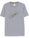 Paul Smith Label Print Crewneck T-shirt In Grey