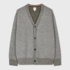 Paul Smith V-neck Lambswool Cardigan In Grey