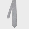 Paul Smith Grey Metallic Textured-stripe Silk Tie