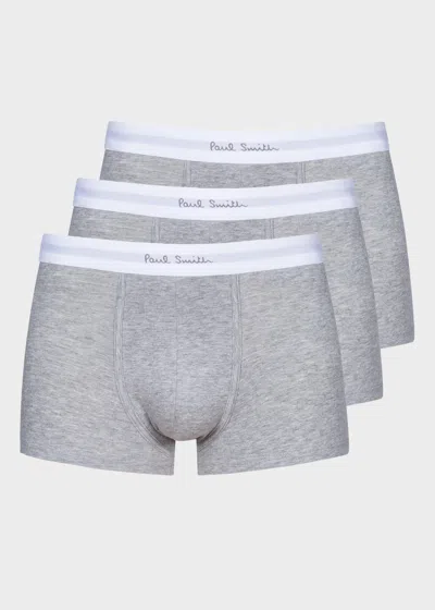 Paul Smith Grey Organic Cotton Low-rise Boxer Briefs Three Pack