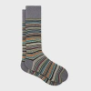Paul Smith Grey 'signature Stripe' Cotton-blend Pique Socks