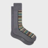 Paul Smith Grey 'signature Stripe' Panel Socks In Grey