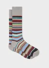 Paul Smith Striped Ribbed Socks In Grey