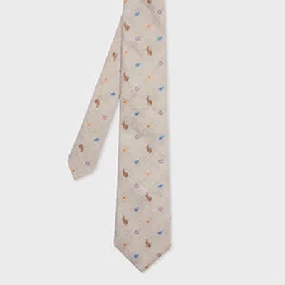Paul Smith Grey Silk-linen 'rabbit Paisley' Tie