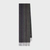 Paul Smith Grey Tonal Stripe Lambswool Scarf
