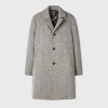 Paul Smith Grey Tumbled Herringbone Wool-blend Overcoat In Gray