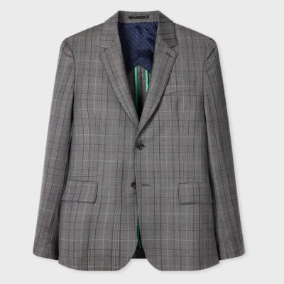 Paul Smith Grey Wool Check Buggy-lined Blazer In Gray