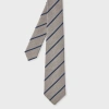 Paul Smith Grey Wool-silk Spaced Stripe Tie In Grey
