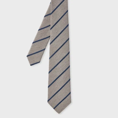 Paul Smith Grey Wool-silk Spaced Stripe Tie