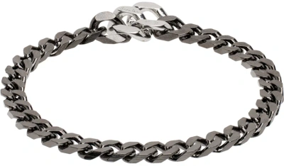 Paul Smith Gunmetal Curb Chain Bracelet In 79 Blacks