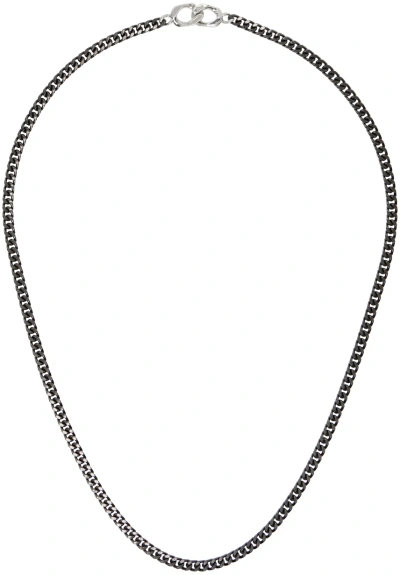 Paul Smith Gunmetal Curb Chain Necklace In Black