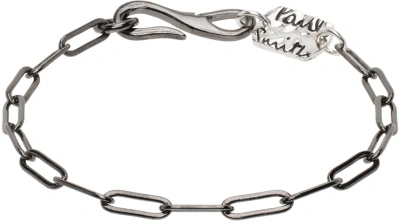 Paul Smith Gunmetal Logo Chain Bracelet In Metallic