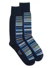 Paul Smith Half Signature Socks In Blue