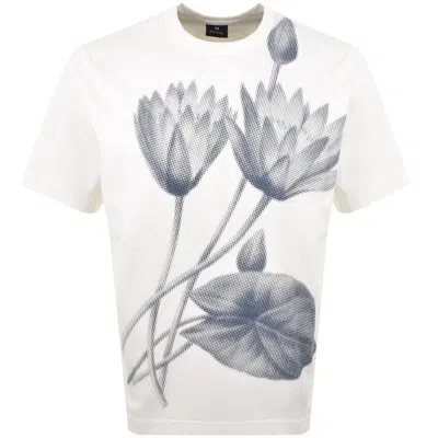 PAUL SMITH PAUL SMITH HALF TONE FLORAL T SHIRT ECRU
