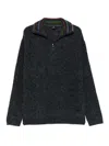 Paul Smith Half-zio Sweater In Black