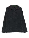 Paul Smith Half-zio Sweater In Gray