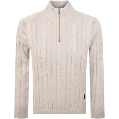 Paul Smith Half Zip Knit Jumper Cream In Neutral