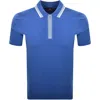 Paul Smith Half Zip Polo T Shirt Blue In Blue