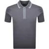 Paul Smith Half Zip Polo T Shirt Grey In Gray