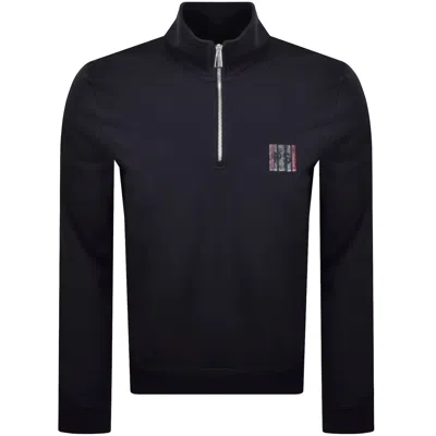 Paul Smith Half Zip Sweatshirt Navy In Blue